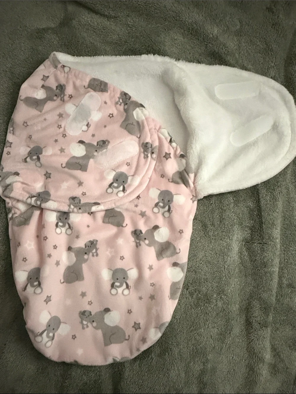 Pink Elephant Plush Baby Sleep Sack Swaddle